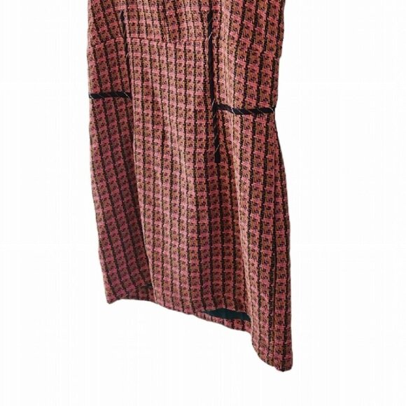 Maeve Tweed Dress Pink Gold Metallic Thread Jumper Dress Size 12 Petite NEW - Picture 5 of 7